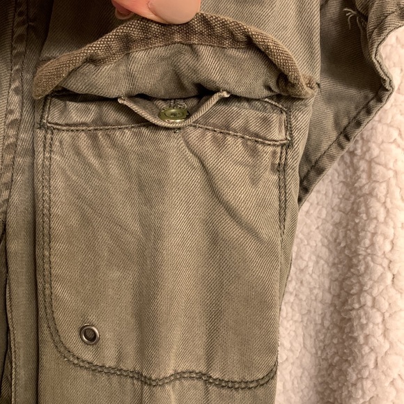 Insulated Military Cargo Jacket Max Jeans Olive Green Utility Jacket - Picture 7 of 16